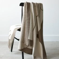 Dove Natural Knit Throw Blanket -Furniture Store 100083 additonal catalog image