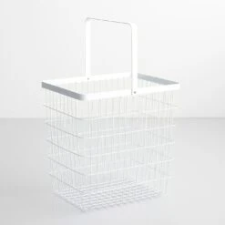 Tower White Large Floor Basket 12 Tower White Large Floor Basket -Furniture Store 100272 3