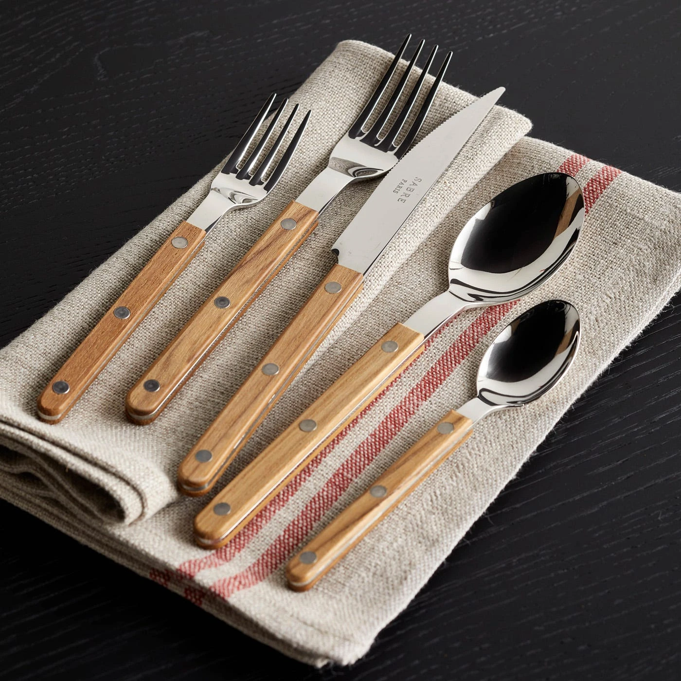 Bistro Teak 5pc Flatware Set 6 Bistro Teak 5pc Flatware Set - Image 4
