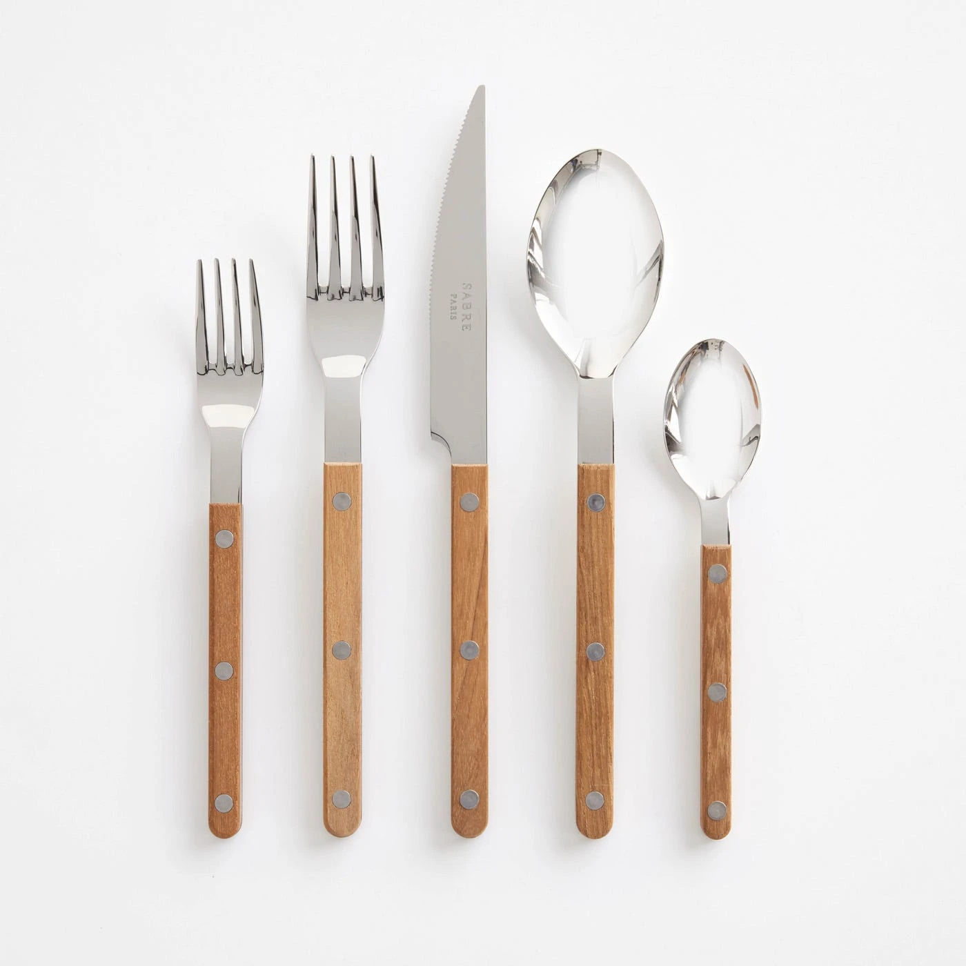 Bistro Teak 5pc Flatware Set 3 Bistro Teak 5pc Flatware Set