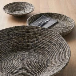 Heathered Black And Natural Bowl 24" -Furniture Store 100348 100349 100974 gallery option 2