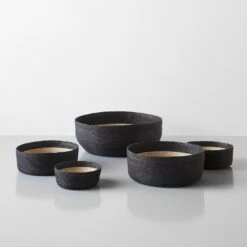 Black Band Round Basket Set Of 4 20 Black Band Round Basket Set Of 4 -Furniture Store 100615 100616 100617 100618 100622 new gallery option 5
