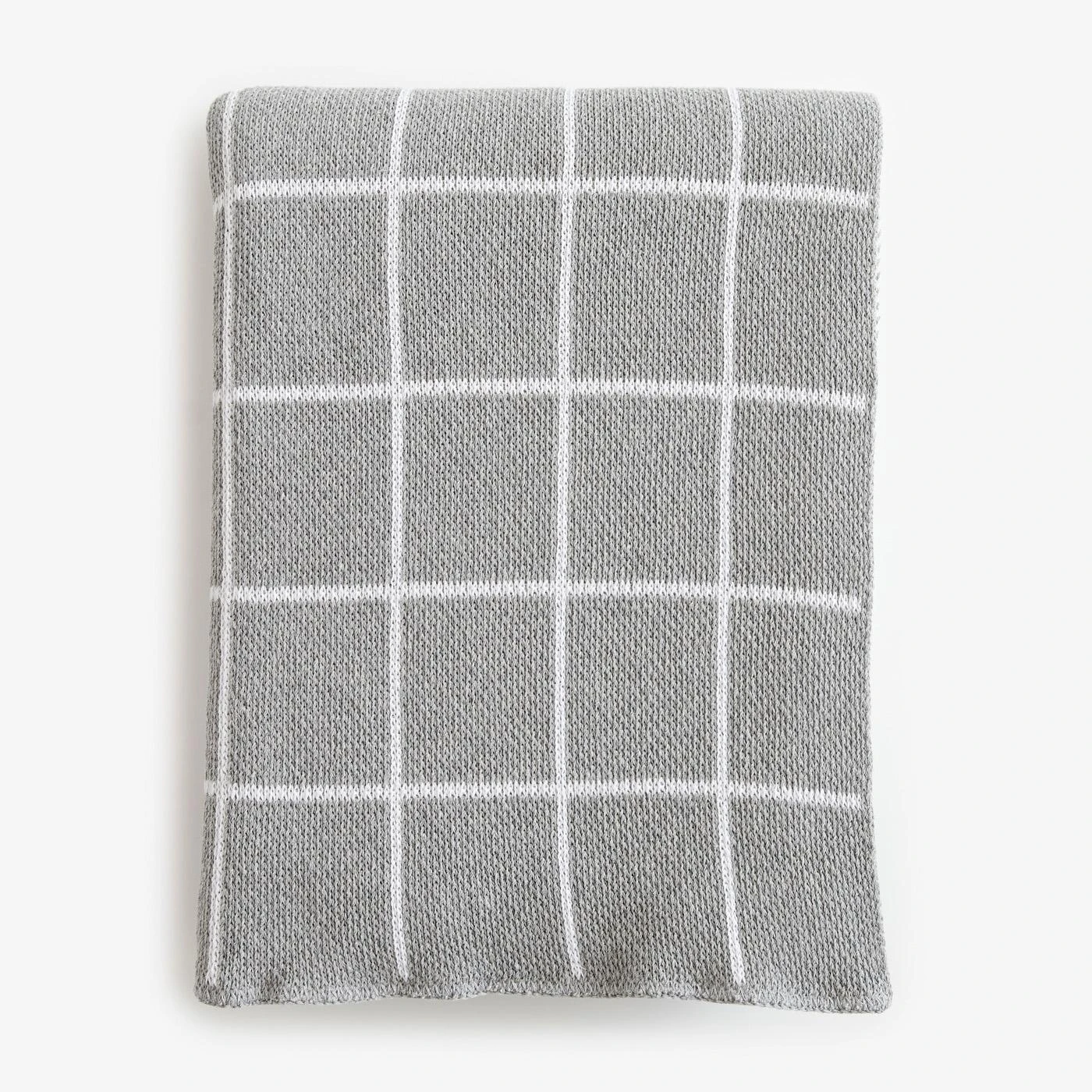 Grid Gray Knit Throw Blanket 4 Grid Gray Knit Throw Blanket - Image 2