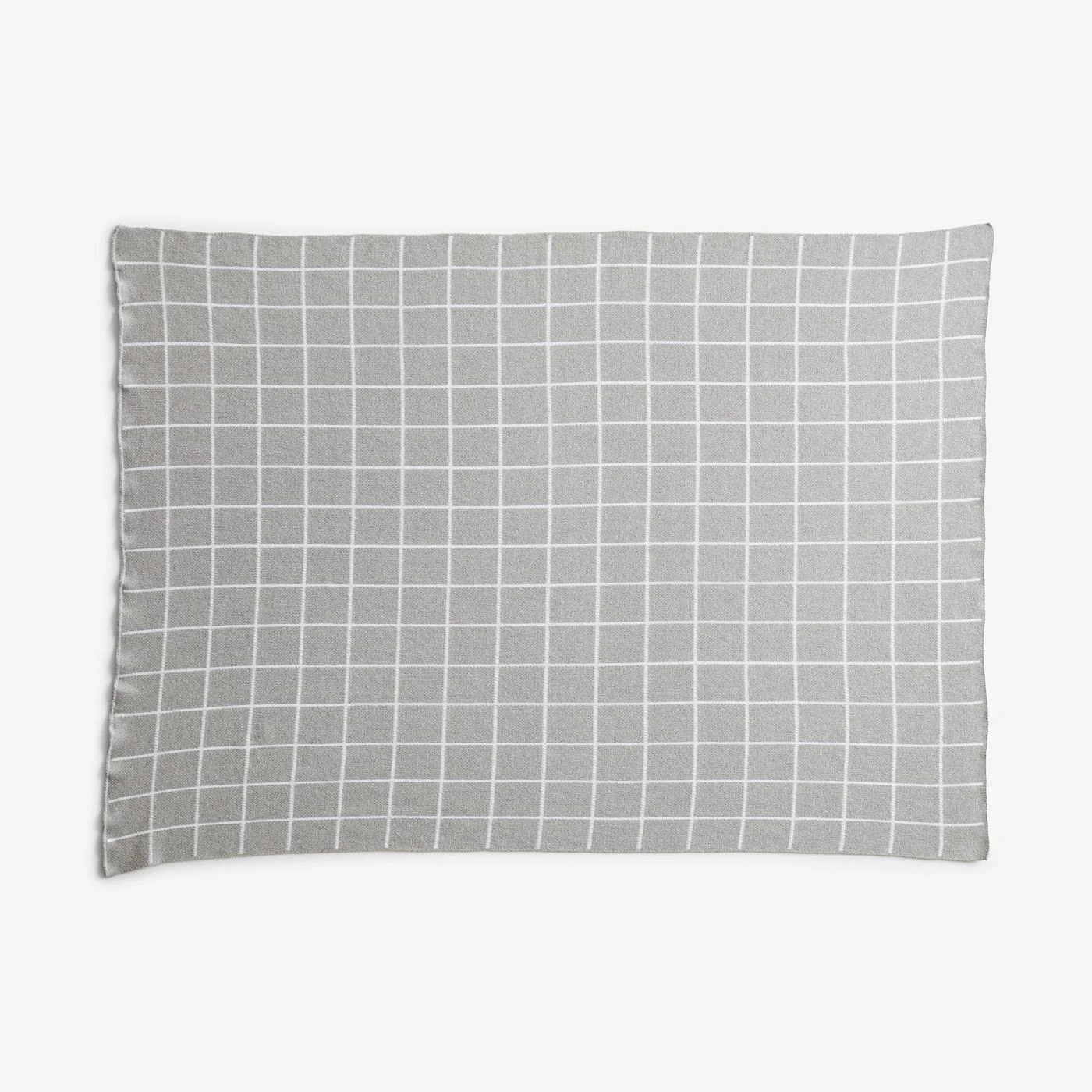 Grid Gray Knit Throw Blanket 6 Grid Gray Knit Throw Blanket - Image 4