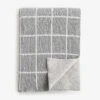 Grid Gray Knit Throw Blanket -Furniture Store 100791 main