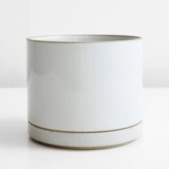 Hasami Gloss Gray Large Planter And Saucer Set