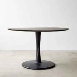 Torsion Black Round Dining Table 50"