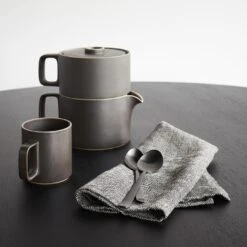 Herringbone Linen Teatowel -Furniture Store 101192 fog linen in use gallery option