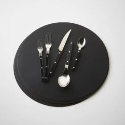 Dot Black Round Leather Placemat 15 Dot Black Round Leather Placemat -Furniture Store 101206 a563084p gallery option 1
