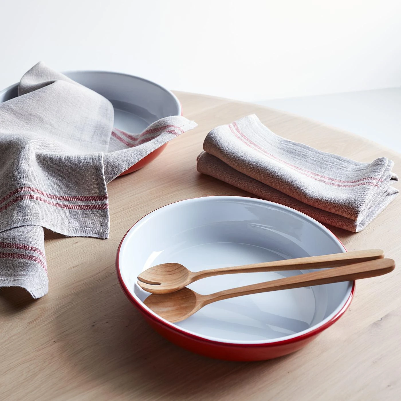 Linen Natural And Red Stripe Napkin 10 Linen Natural And Red Stripe Napkin - Image 8