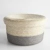 Gray Band Storage Basket With Lid 14.75" -Furniture Store 101353 main 1
