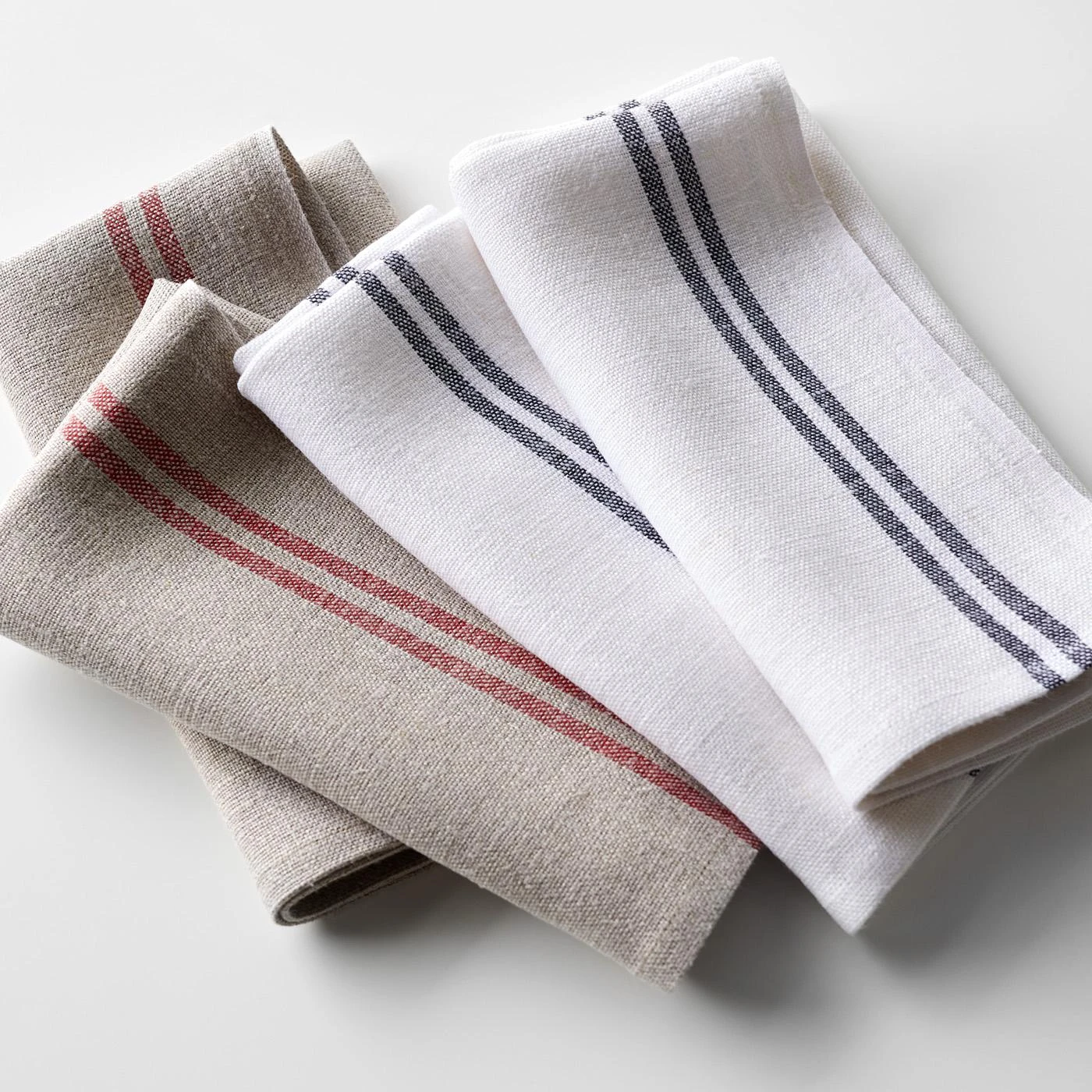 Linen White And Black Stripe Napkin 8 Linen White And Black Stripe Napkin - Image 6