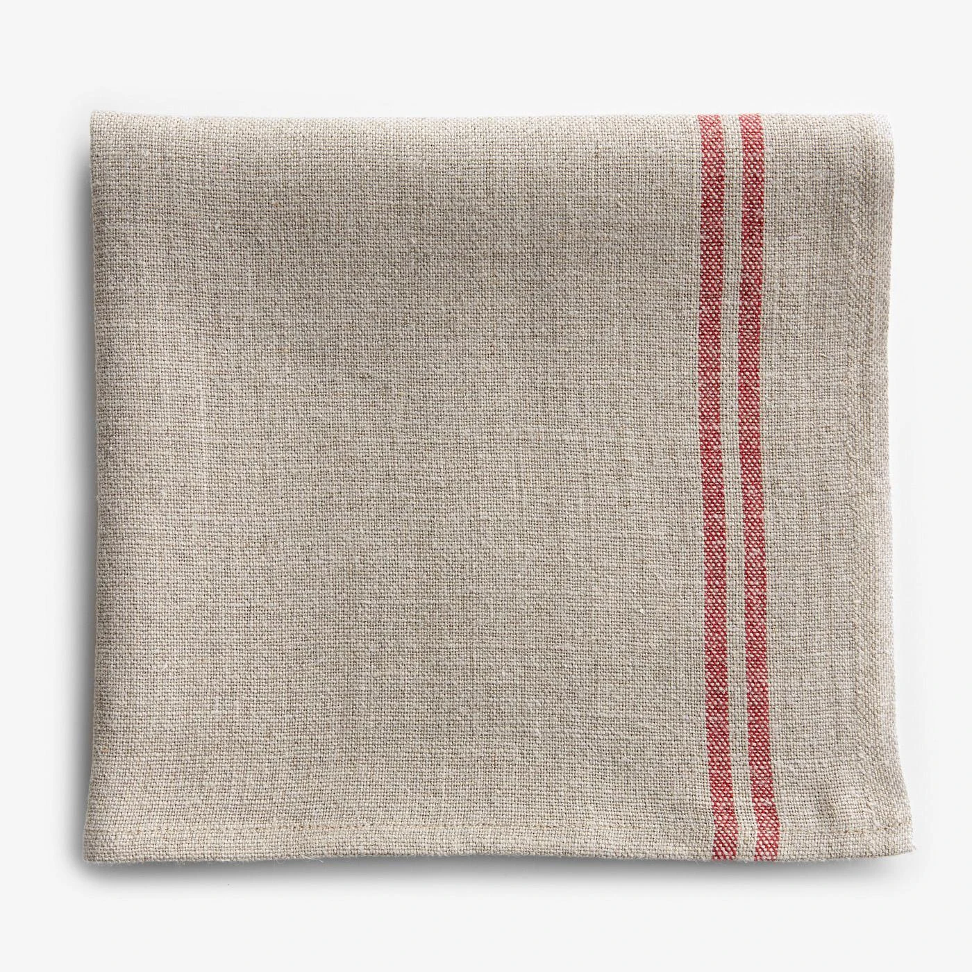 Linen Natural And Red Stripe Napkin 3 Linen Natural And Red Stripe Napkin