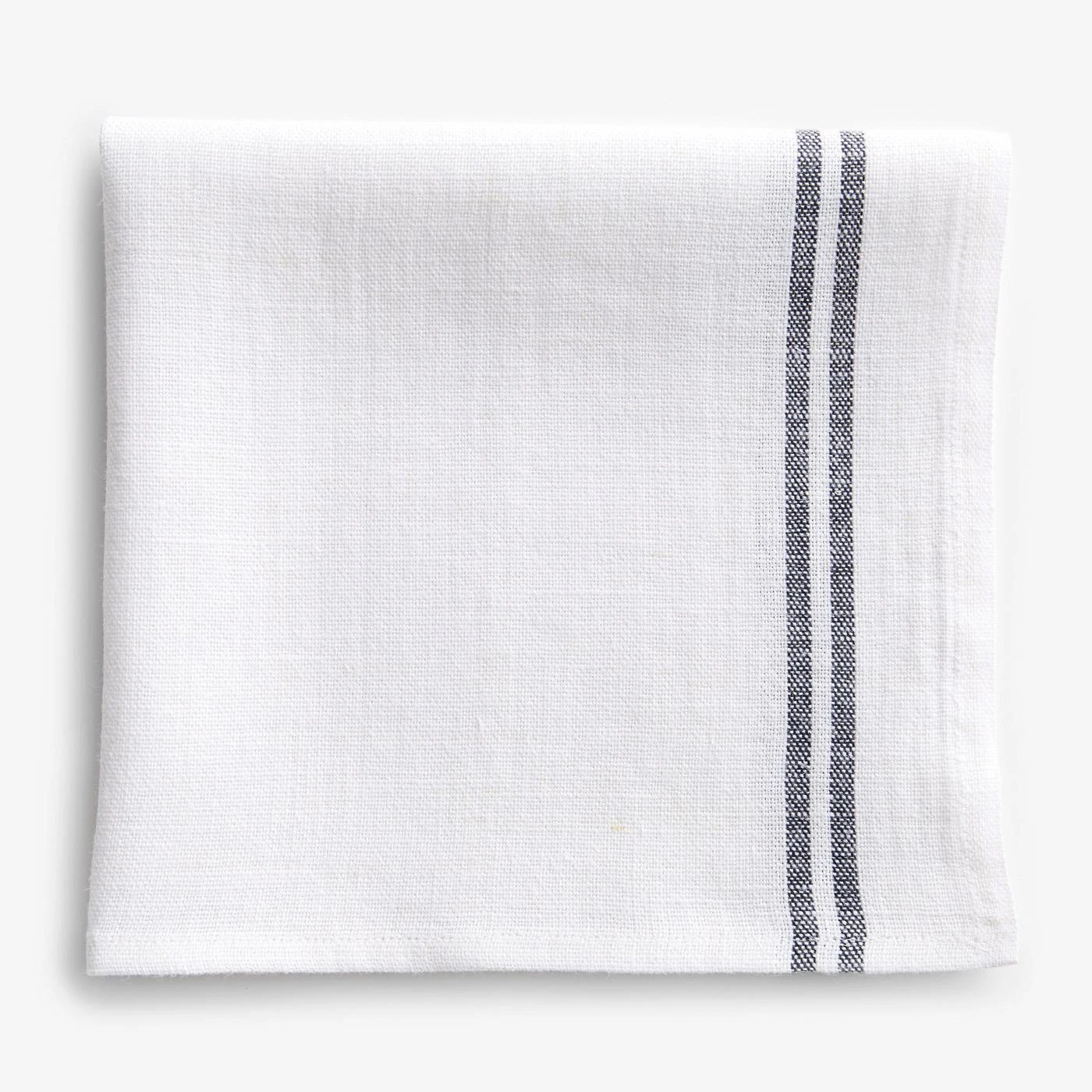 Linen White And Black Stripe Napkin 3 Linen White And Black Stripe Napkin