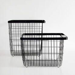 Tower Black Medium Floor Basket -Furniture Store 101452 a203084cb gallery option
