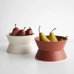 Zig Zag White Low Bowl 16 Zig Zag White Low Bowl -Furniture Store 101519 101520 gallery option 2 1