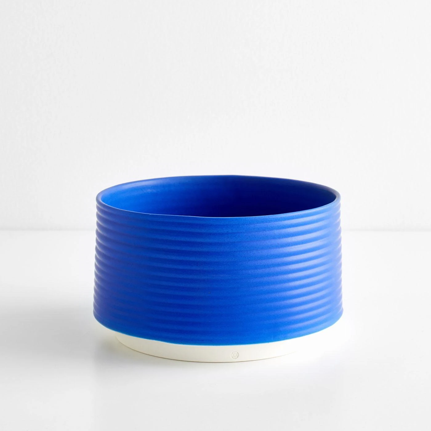 Ribbed Electric Blue Planter 4 Ribbed Electric Blue Planter - Image 2