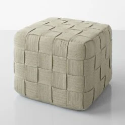 Cube Taupe Ottoman