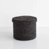 Lidded Black Storage Basket 10" 2 Lidded Black Storage Basket 10" -Furniture Store 101581 main