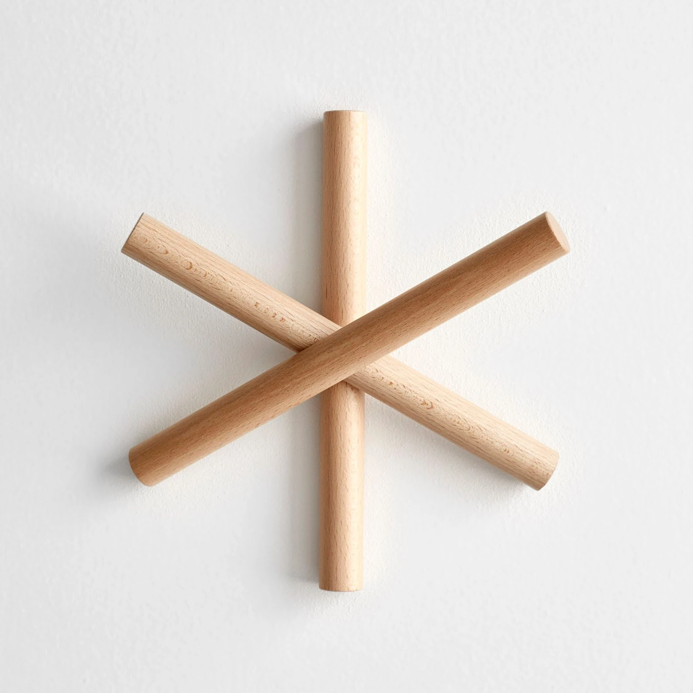 Logs Natural Beech Coat Hanger 4 Logs Natural Beech Coat Hanger - Image 2