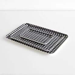 Check Navy Large Linen Coated Tray 15 Check Navy Large Linen Coated Tray -Furniture Store 101802 101803 101804 gallery 2 1
