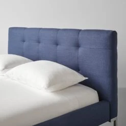 Wells Linen Navy Bed -Furniture Store 101841 101839 gallery 1