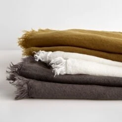 Linen Ivory Throw Blanket -Furniture Store 101911 101912 101913 gallery option web style 2