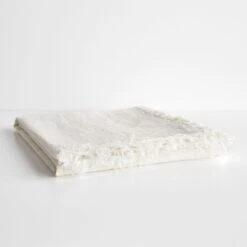 Linen Ivory Throw Blanket -Furniture Store 101913 gallery 2