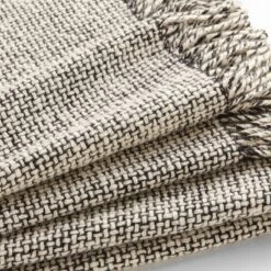 Mended Tweed Monochrome IV Throw Blanket 16 Mended Tweed Monochrome IV Throw Blanket -Furniture Store 102118 detail