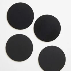 Dot Black Round Leather Coasters Set Of 4 -Furniture Store 102147 gallery 2