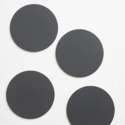 Dot Charcoal Round Leather Coasters Set Of 4 12 Dot Charcoal Round Leather Coasters Set Of 4 -Furniture Store 102149 gallery 2 1