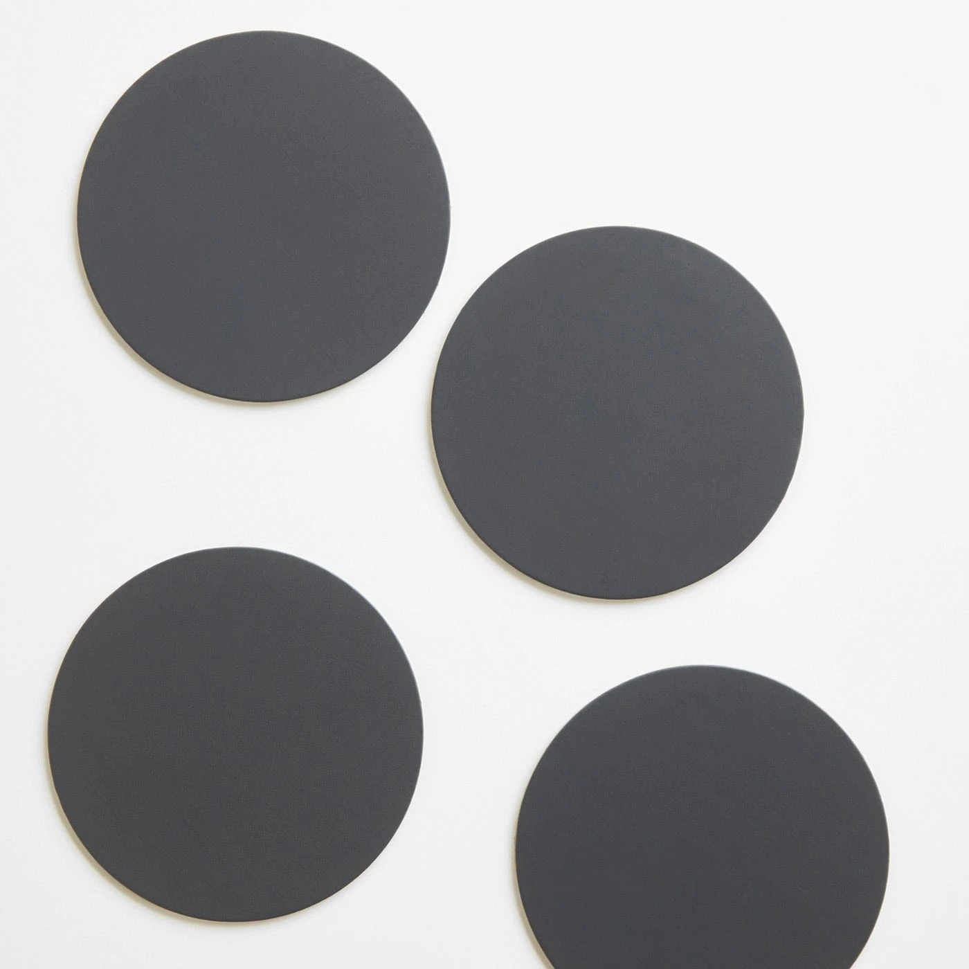 Dot Charcoal Round Leather Coasters Set Of 4 6 Dot Charcoal Round Leather Coasters Set Of 4 - Image 4