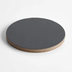 Dot Charcoal Round Leather Coasters Set Of 4