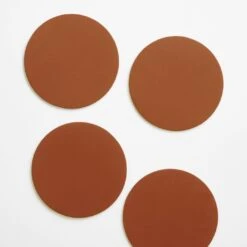Dot Cognac Round Leather Coasters Set Of 4 13 Dot Cognac Round Leather Coasters Set Of 4 -Furniture Store 102151 gallery 2 1