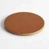 Dot Cognac Round Leather Coasters Set Of 4 -Furniture Store 102151 main