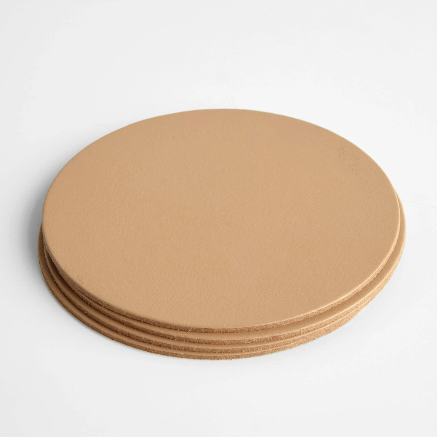 Dot Sand Round Leather Coasters Set Of 4 3 Dot Sand Round Leather Coasters Set Of 4