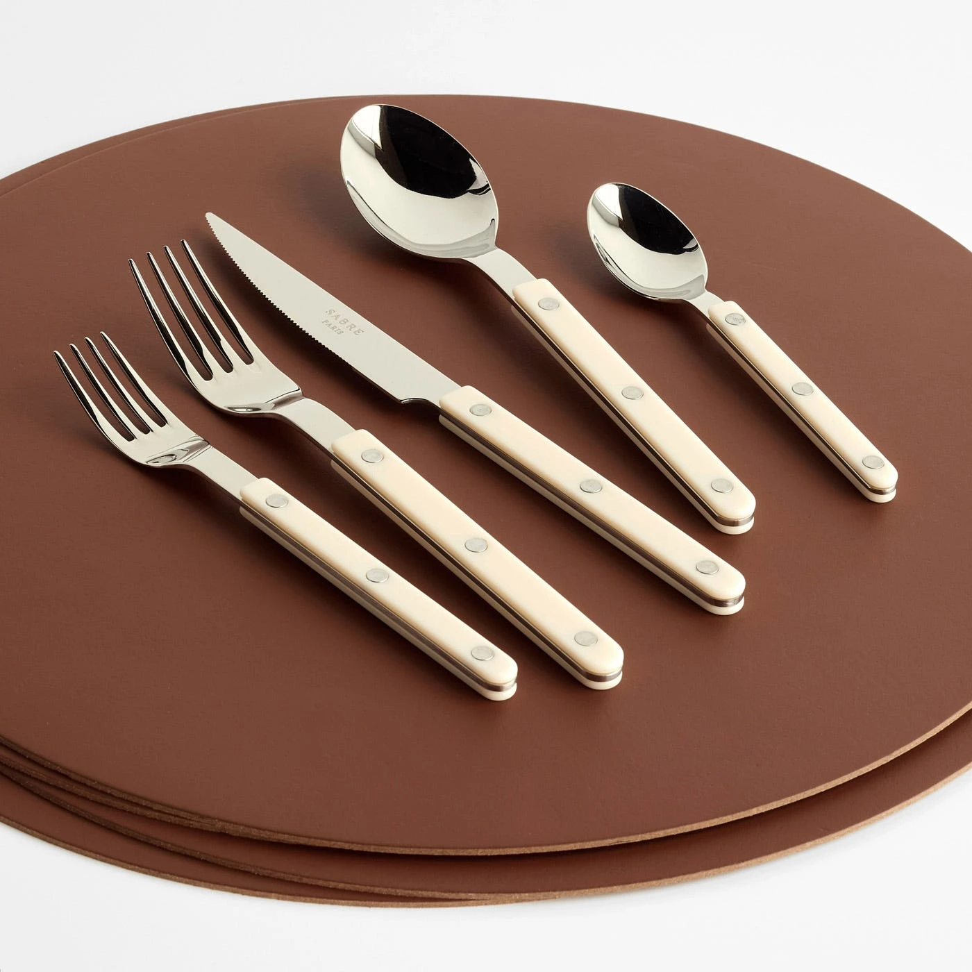 Bistro Ivory 5pc Flatware Set 6 Bistro Ivory 5pc Flatware Set - Image 4