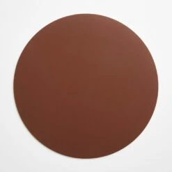 Dot Pecan Round Leather Placemat