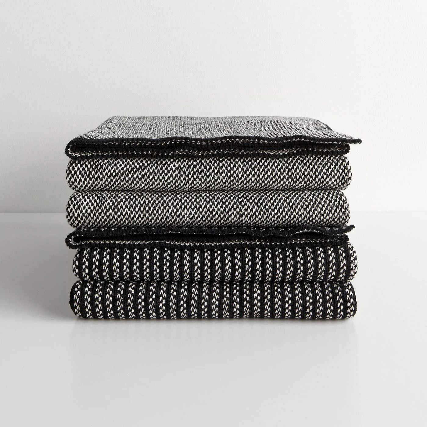 Birds Eye Stripe Knit Throw Blanket 6 Birds Eye Stripe Knit Throw Blanket - Image 4