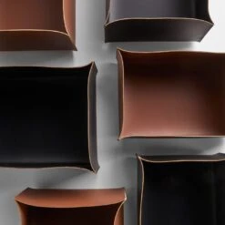 Rectangular Black Leather Storage Bins Set Of 2 -Furniture Store 102196 102197 gallery option