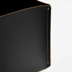 Rectangular Black Leather Storage Bins Set Of 2 -Furniture Store 102196 102198 gallery option