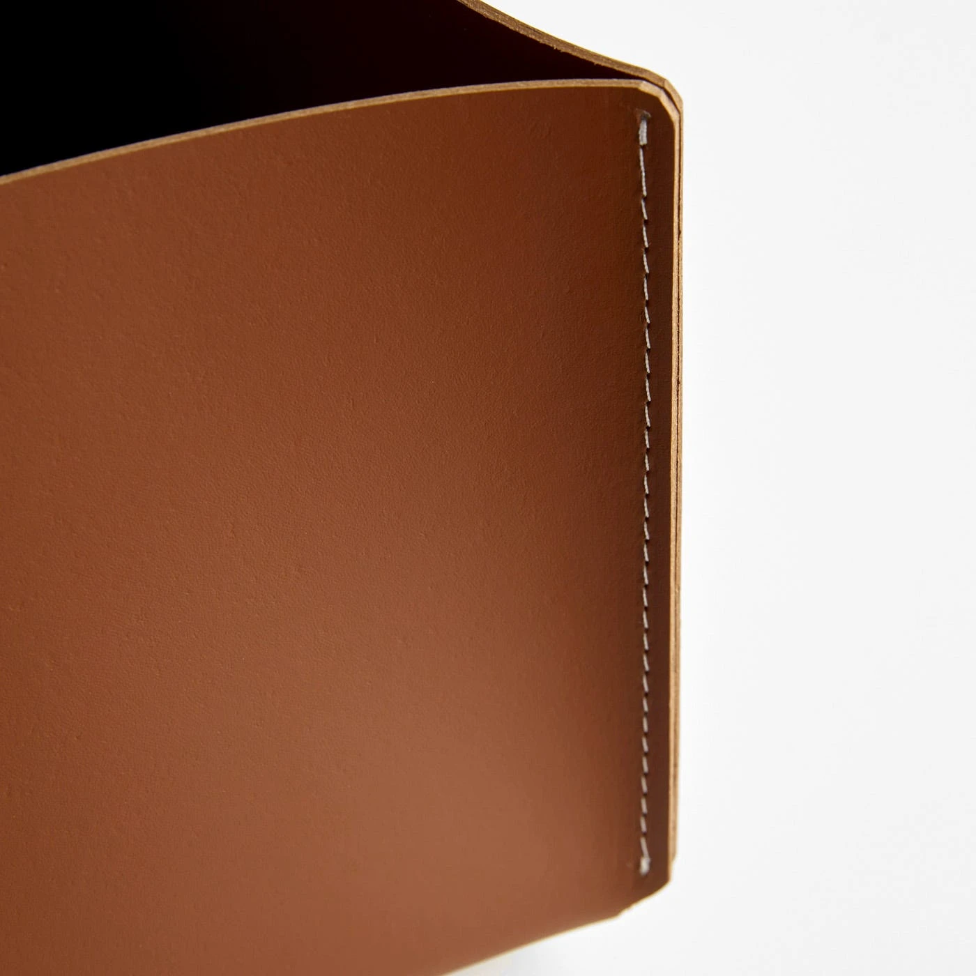 Square Pecan Leather Storage Bins Set Of 3 6 Square Pecan Leather Storage Bins Set Of 3 - Image 4