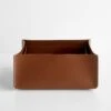 Rectangular Pecan Leather Storage Bins Set Of 2 -Furniture Store 102197 main
