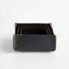 Square Black Leather Storage Bins Set Of 3 1 Square Black Leather Storage Bins Set Of 3 -Furniture Store 102198 main