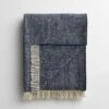 Herringbone Blue Woad Throw Blanket -Furniture Store 102229 2