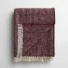 Herringbone Bordeaux Poppy Throw Blanket -Furniture Store 102230 2