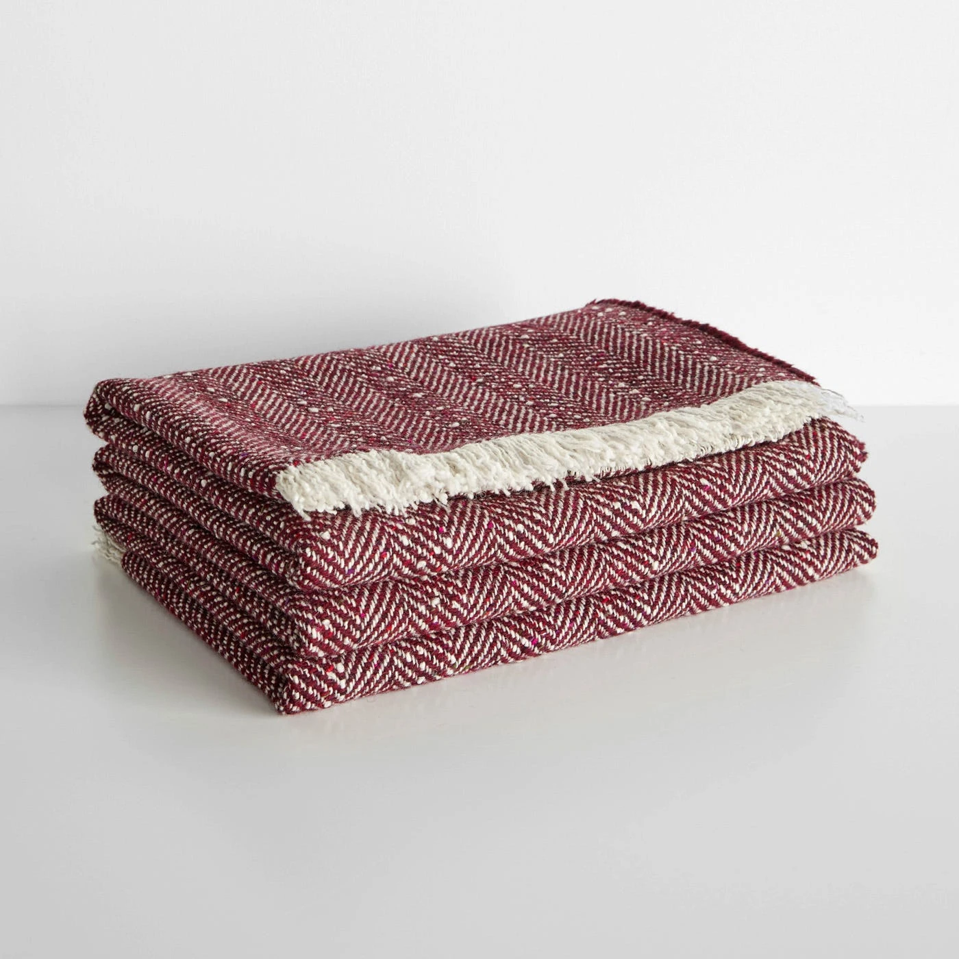 Herringbone Bordeaux Poppy Throw Blanket 5 Herringbone Bordeaux Poppy Throw Blanket - Image 3