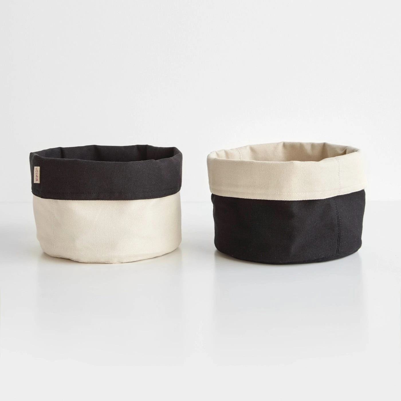 Black And Sand Canvas Bin 4 Black And Sand Canvas Bin - Image 2