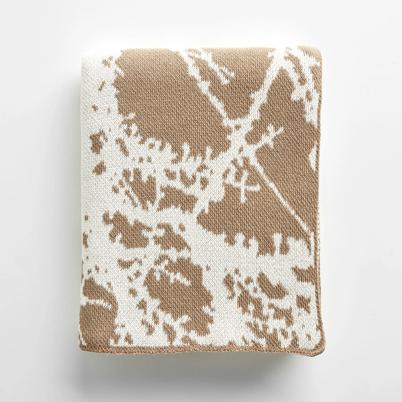 Larch Beige Knit Throw Blanket 4 Larch Beige Knit Throw Blanket - Image 2