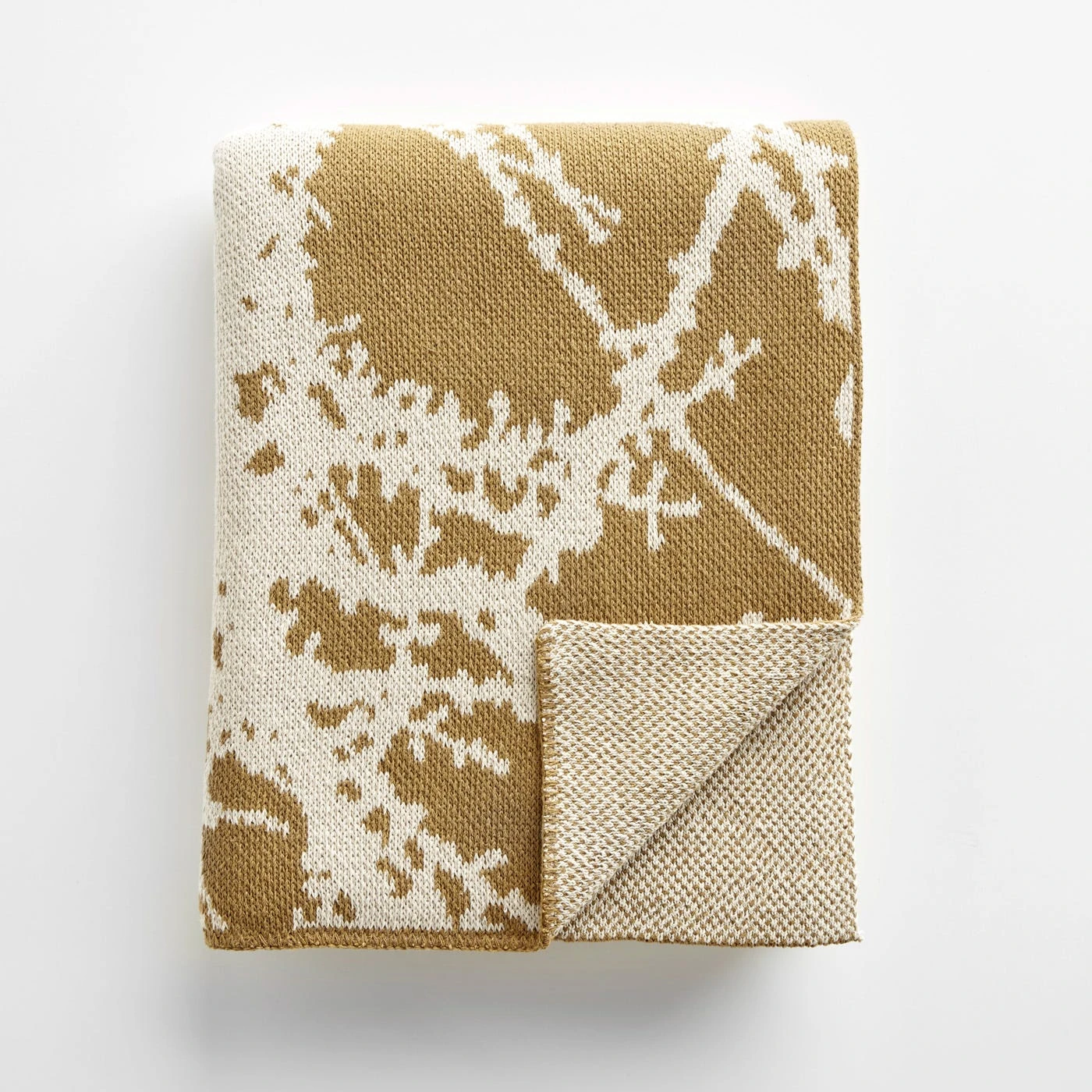 Larch Dijon Knit Throw Blanket 3 Larch Dijon Knit Throw Blanket